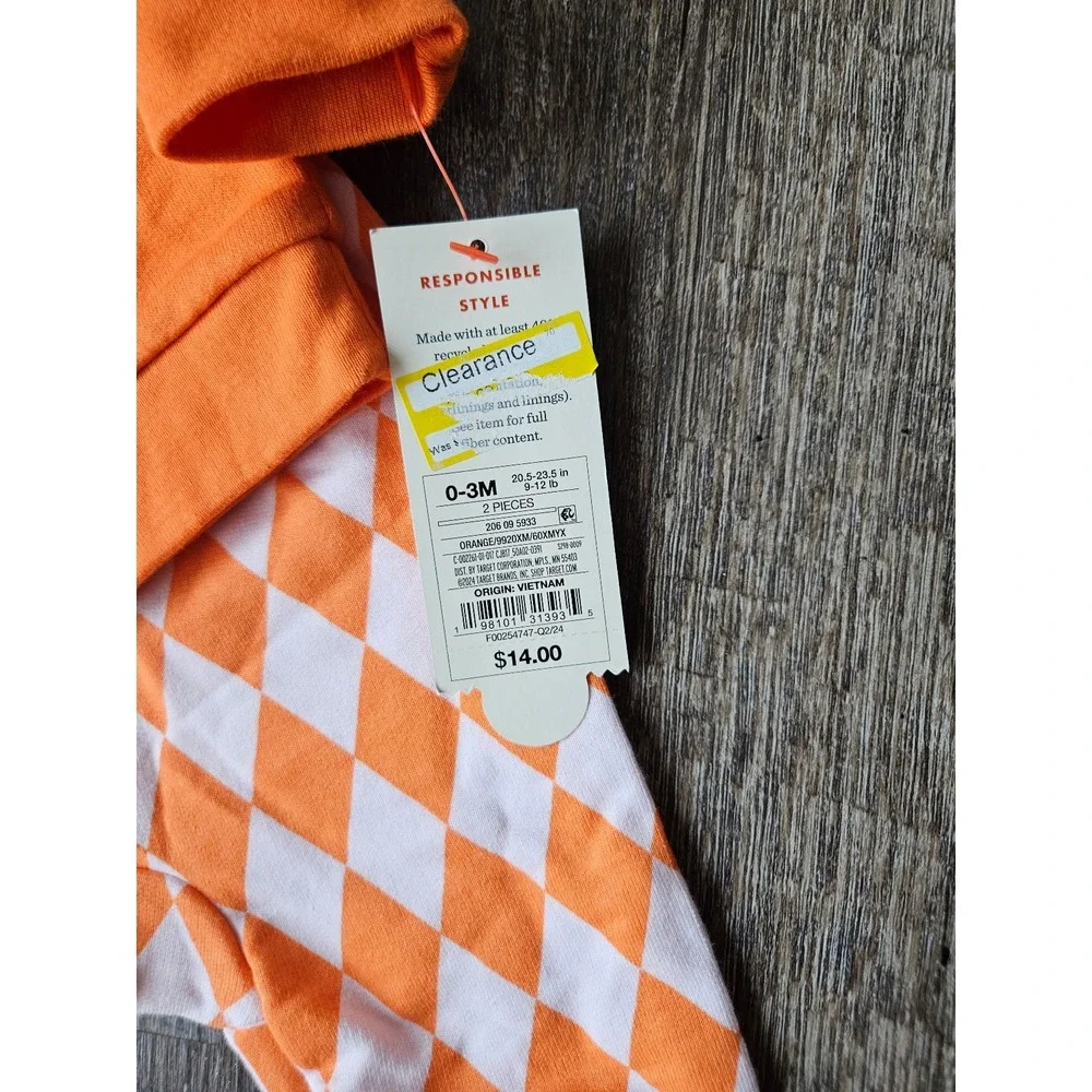 Cat & Jack pumpkin 2piece outfit size 0/3 month NWT